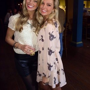 Light pink free people short dress w/ long sleeves